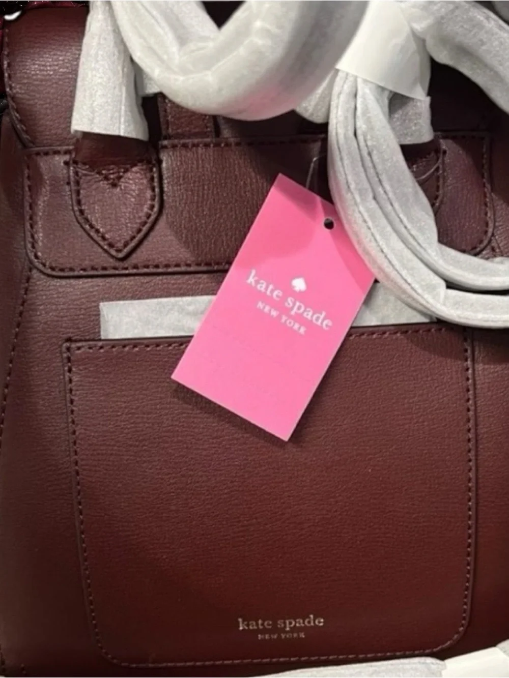 New NWT Kate Spade Adel Medium Flap Backpack Bag – Cherrywood